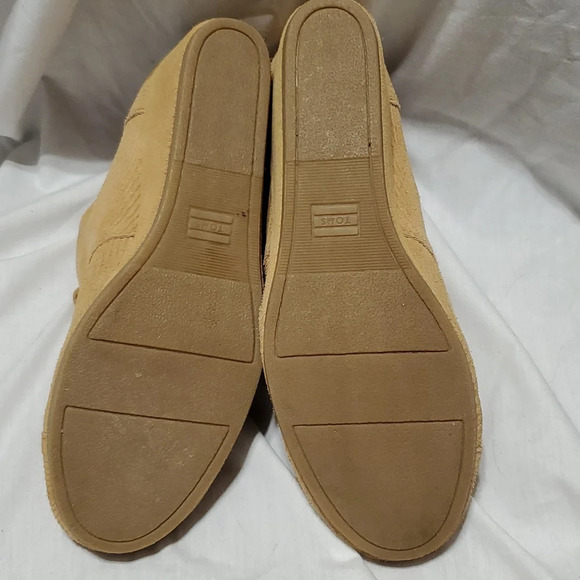 Toms textured suede tan wedge heeled booties - Picture 8 of 9